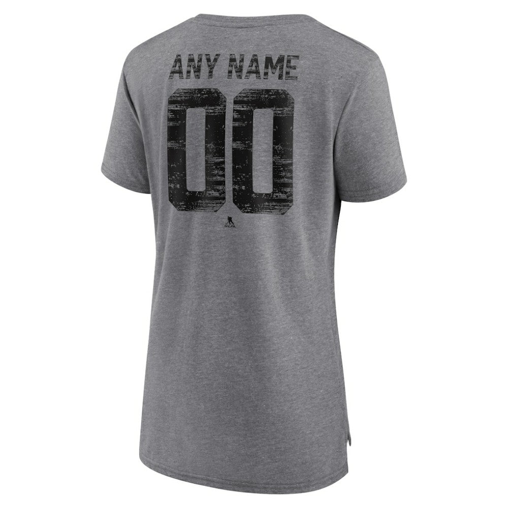 Utah Mammoth Women's Heritage Custom Tri-Blend T-Shirt - Gray T-shirts