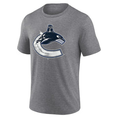 Vancouver Canucks Heritage Custom Tri-Blend T-Shirt - Gray T-shirts