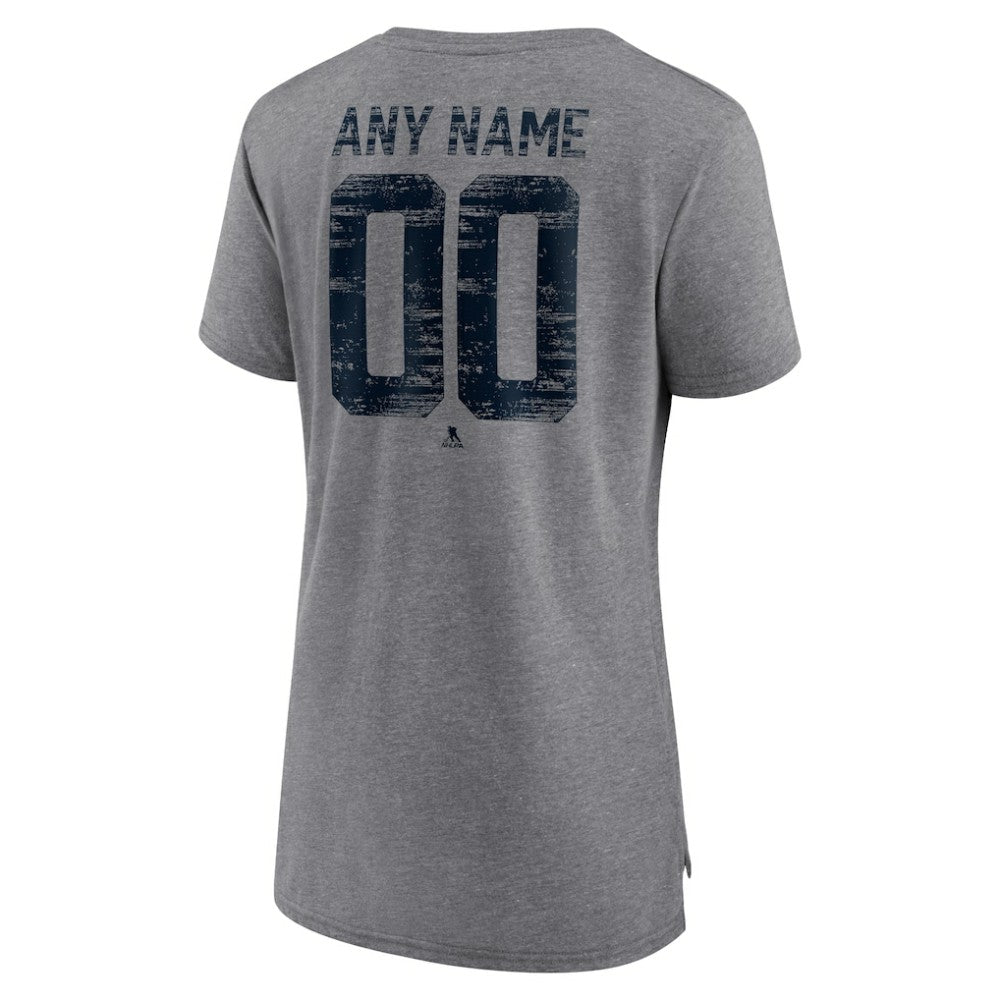 Vancouver Canucks Women's Heritage Custom Tri-Blend T-Shirt - Gray T-shirts
