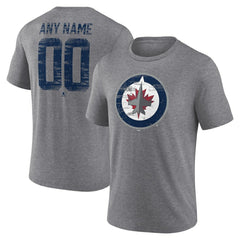 Winnipeg Jets Heritage Custom Tri-Blend T-Shirt - Gray T-shirts