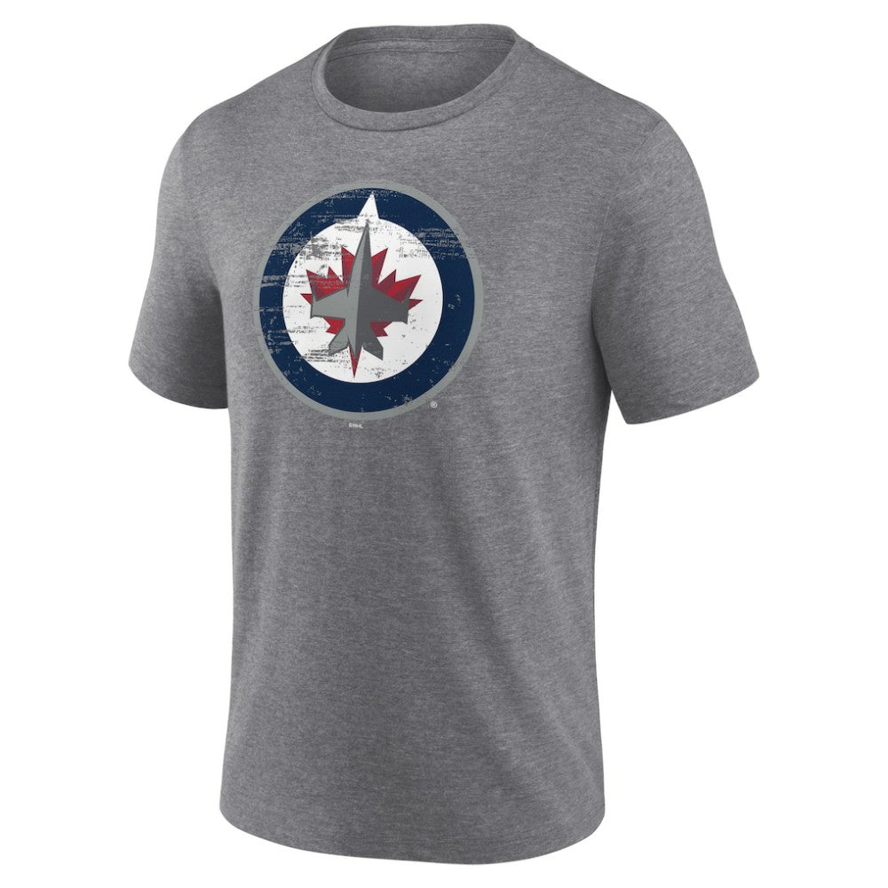 Winnipeg Jets Heritage Custom Tri-Blend T-Shirt - Gray T-shirts