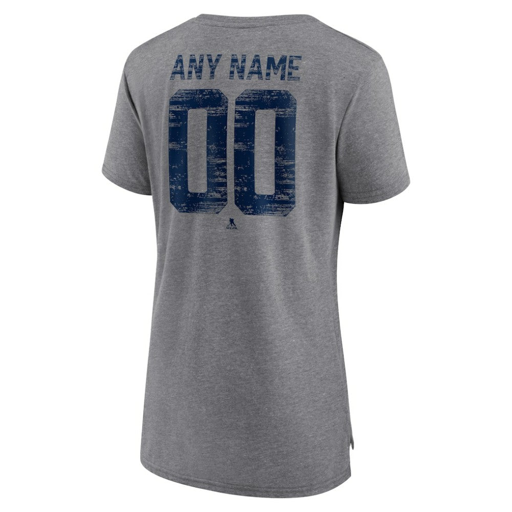 Winnipeg Jets Women's Heritage Custom Tri-Blend T-Shirt - Gray T-shirts