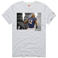Ray Lewis Baltimore Ravens Homage Unisex Pay Homage Tri-Blend T-Shirt - Ash outlet