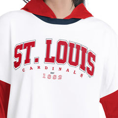 St. Louis Cardinals G-III 4Her by Carl Banks Women's Key Player Oversized Hooded Long Sleeve T-Shirt White/Red