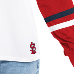 St. Louis Cardinals G-III 4Her by Carl Banks Women's Key Player Oversized Hooded Long Sleeve T-Shirt White/Red