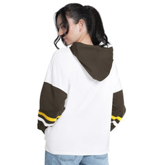 San Diego Padres G-III 4Her by Carl Banks Women's Key Player Oversized Hooded Long Sleeve T-Shirt White/Brown