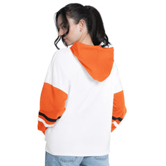 Baltimore Orioles G-III 4Her by Carl Banks Women's Key Player Oversized Hooded Long Sleeve T-Shirt White/Orange