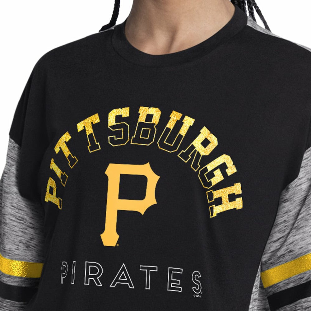 Pittsburgh Pirates G-III 4Her by Carl Banks Women's Off-Season Oversized Top Black
