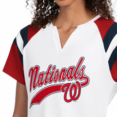 Washington Nationals Starter Women's Game On Notch Neck T-Shirt White