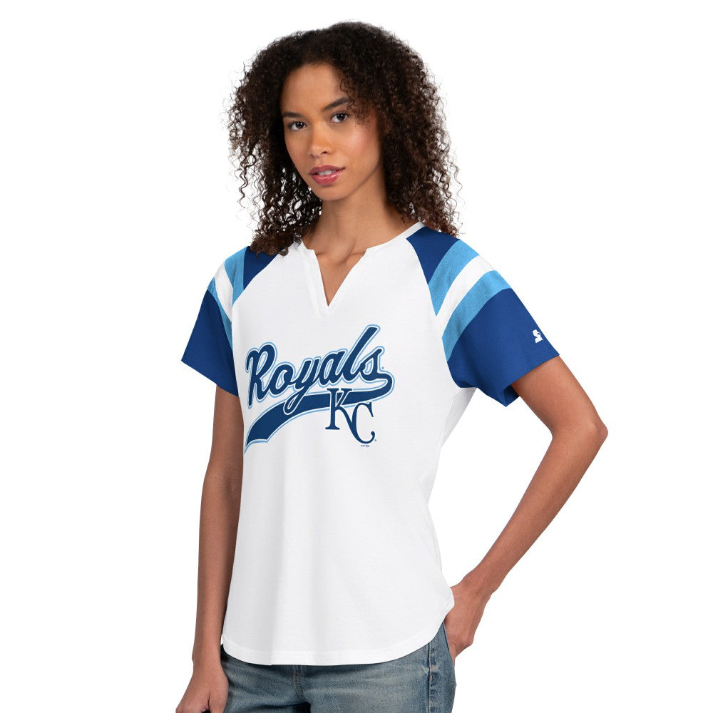 Kansas City Royals Starter Women's Game On Notch Neck T-Shirt White