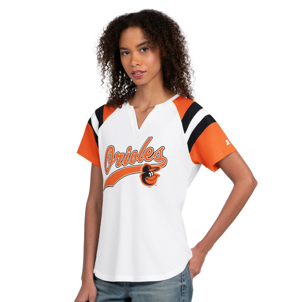 Baltimore Orioles Starter Women's Game On Notch Neck T-Shirt White