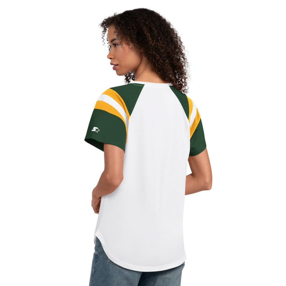 Athletics Starter Women's Game On Notch Neck T-Shirt White