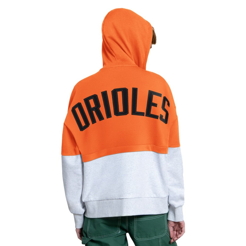 Baltimore Orioles Starter Women's Wishbone Full-Zip Hoodie Orange/Heather Gray