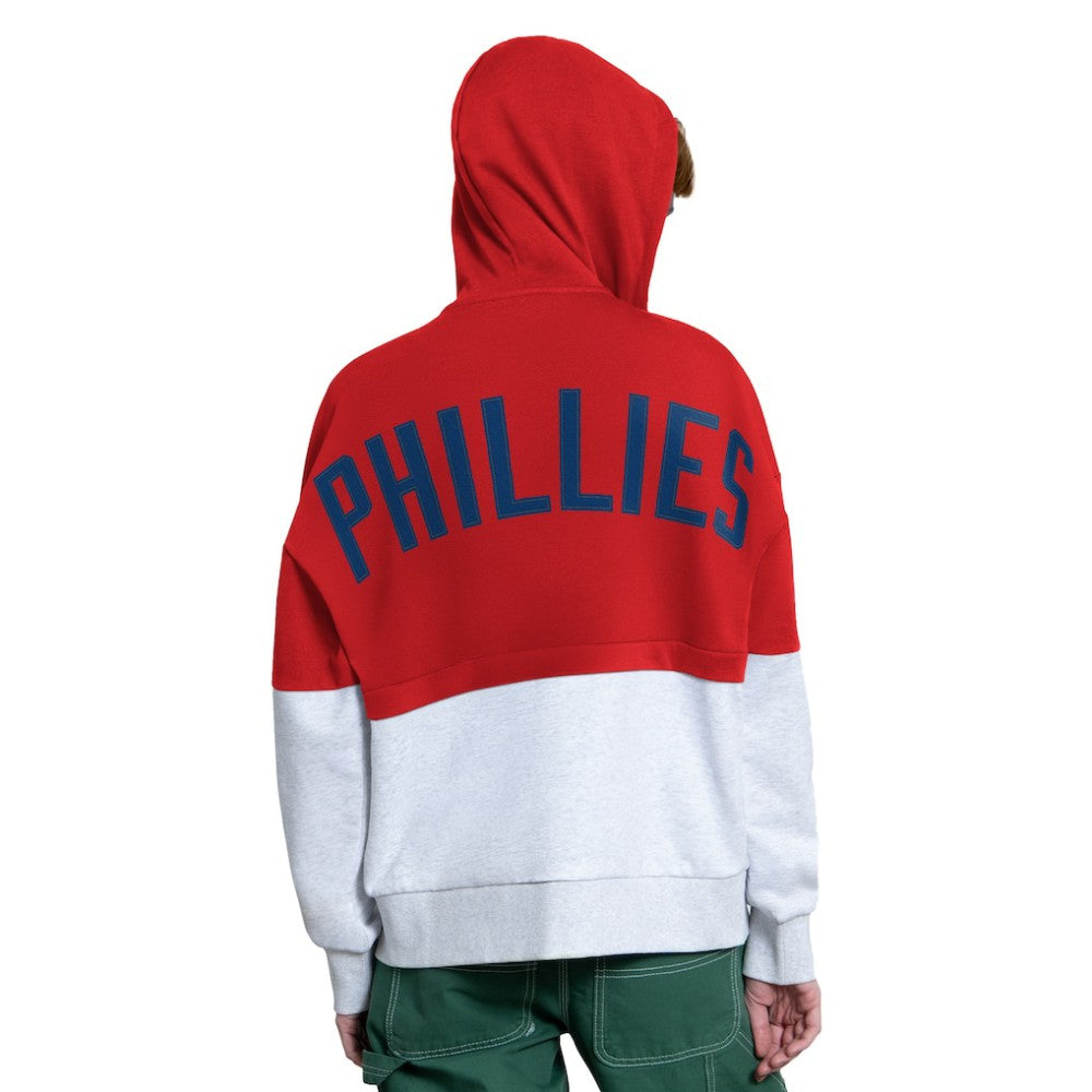 Philadelphia Phillies Starter Women's Wishbone Full-Zip Hoodie Red/Heather Gray