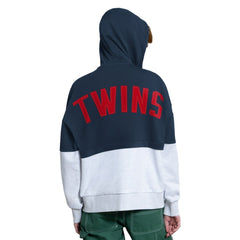 Minnesota Twins Starter Women's Wishbone Full-Zip Hoodie Navy/Heather Gray