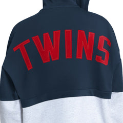 Minnesota Twins Starter Women's Wishbone Full-Zip Hoodie Navy/Heather Gray
