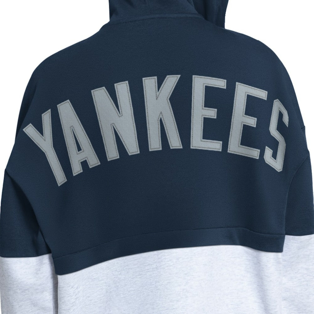 New York Yankees Starter Women's Wishbone Full-Zip Hoodie Navy/Heather Gray