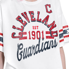Cleveland Guardians Starter Women's Cropped Hurry Up Offense T-Shirt White
