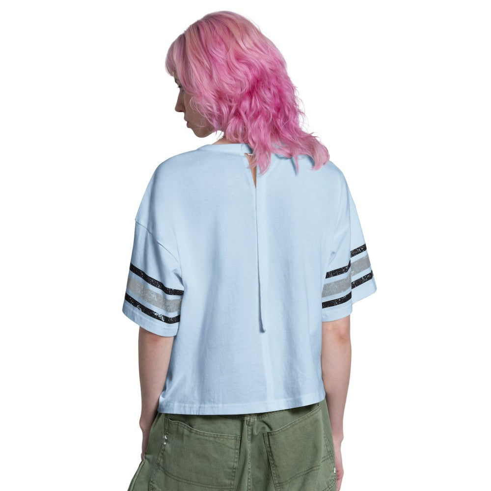 Texas Rangers Starter Women's Cropped Hurry Up Offense T-Shirt Light Blue