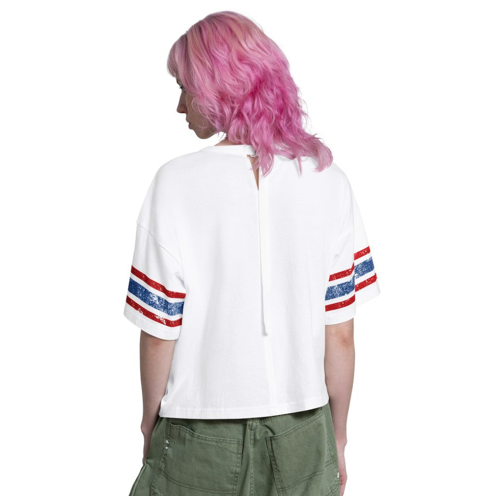 Chicago Cubs Starter Women's Cropped Hurry Up Offense T-Shirt White