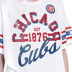 Chicago Cubs Starter Women's Cropped Hurry Up Offense T-Shirt White