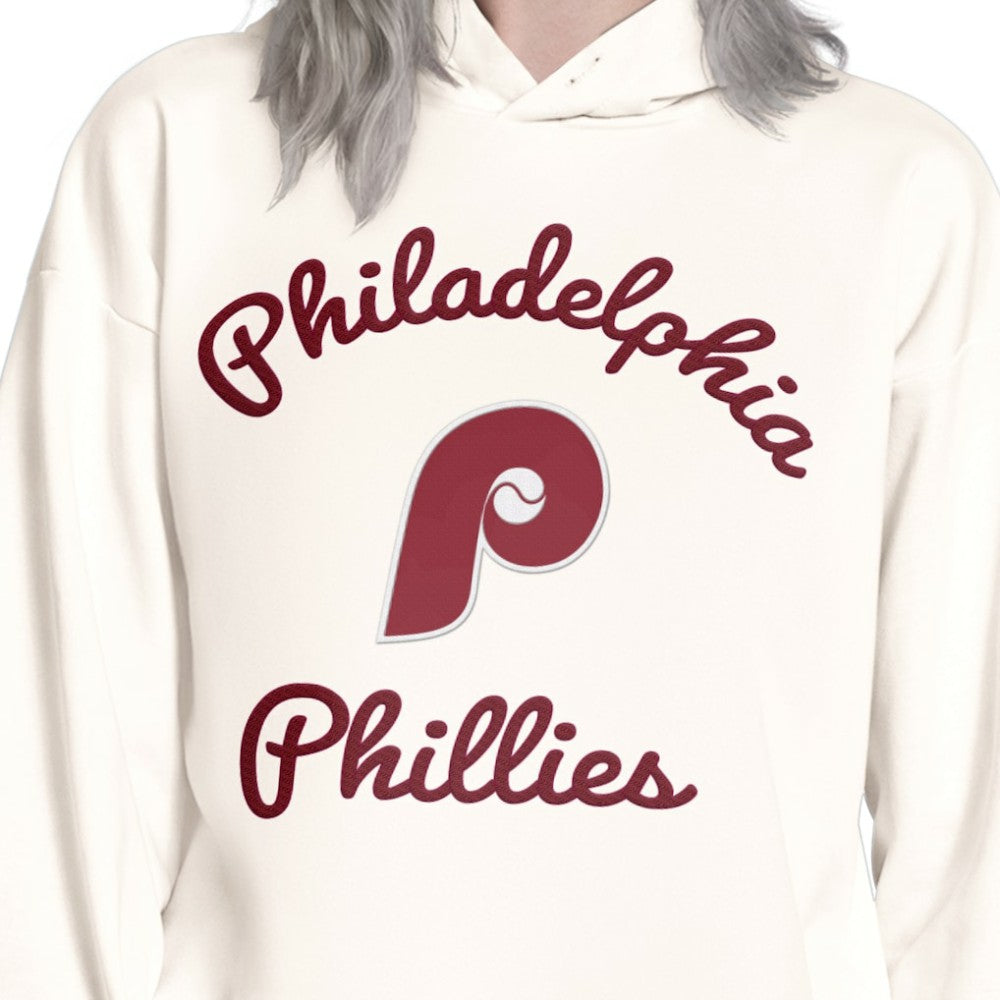 Philadelphia Phillies Starter Women's Baseline Hoodie Sweatshirt Cream
