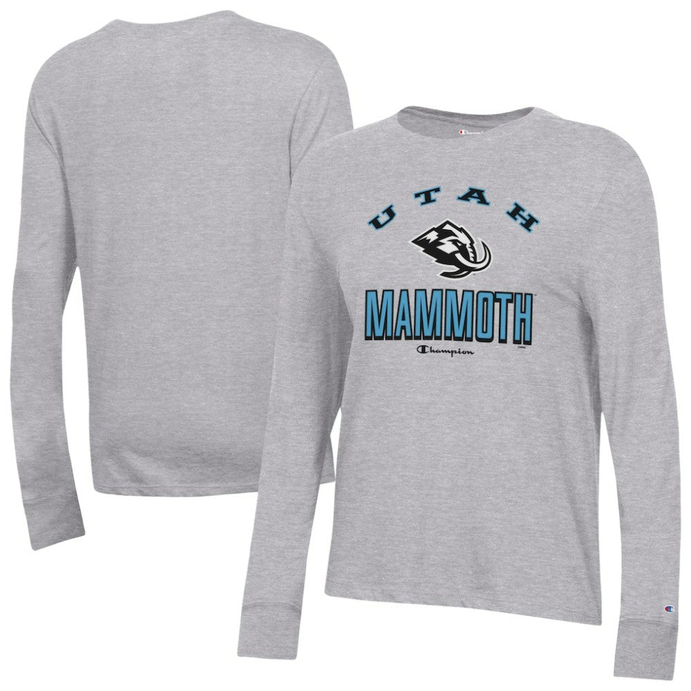Utah Mammoth Champion Women's Core Long Sleeve T-Shirt - Gray T-shirts