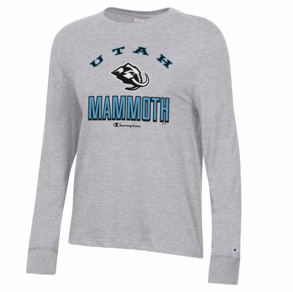 Utah Mammoth Champion Women's Core Long Sleeve T-Shirt - Gray T-shirts