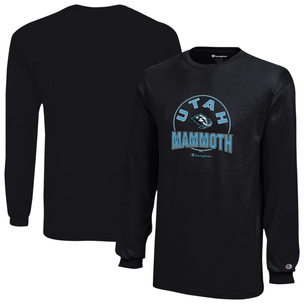 Utah Mammoth Champion Youth Jersey Long Sleeve T-Shirt - Black T-shirts