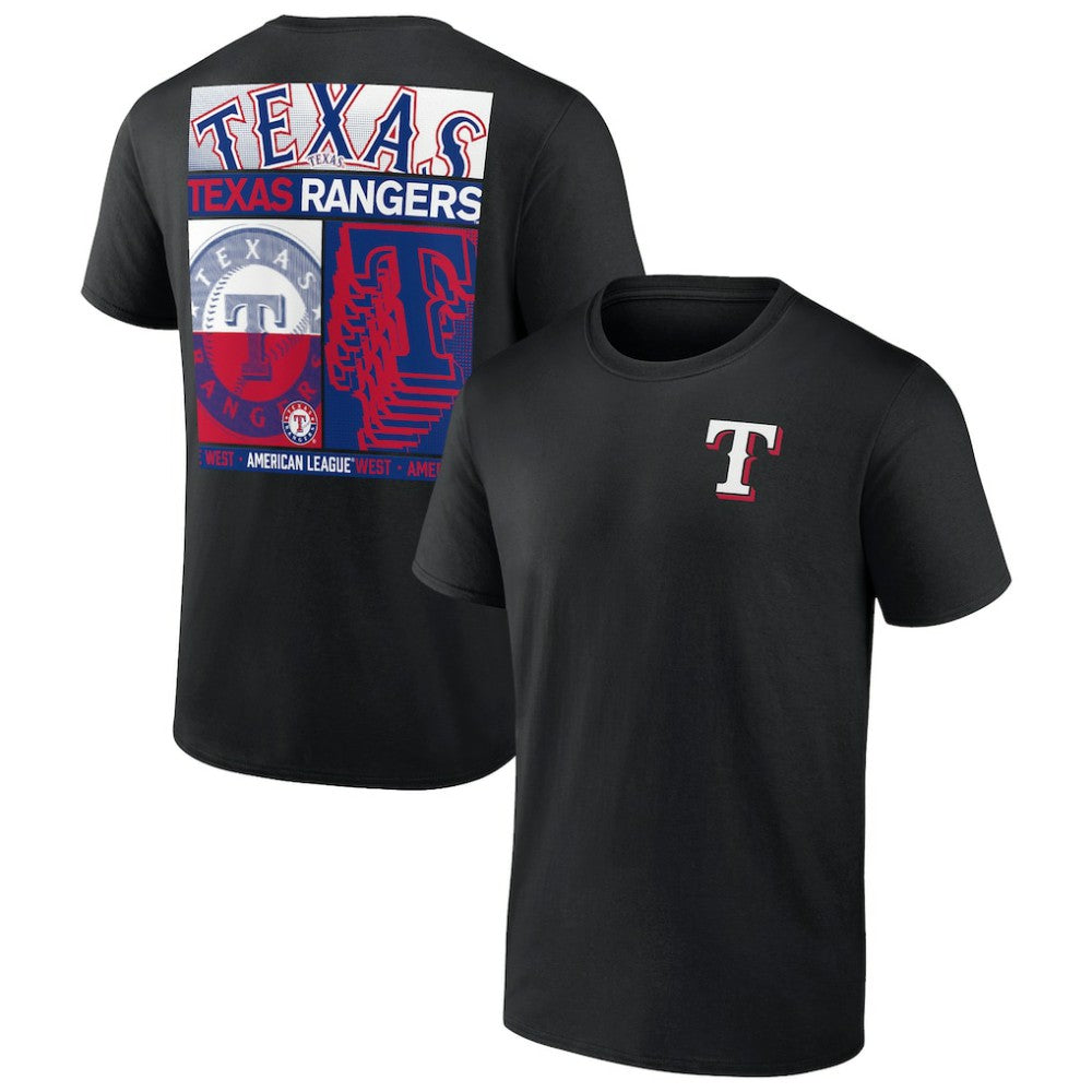 Texas Rangers Profile Big & Tall Two-Sided Graphic T-Shirt Black