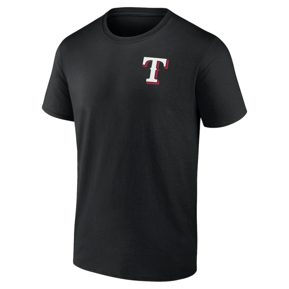 Texas Rangers Profile Big & Tall Two-Sided Graphic T-Shirt Black