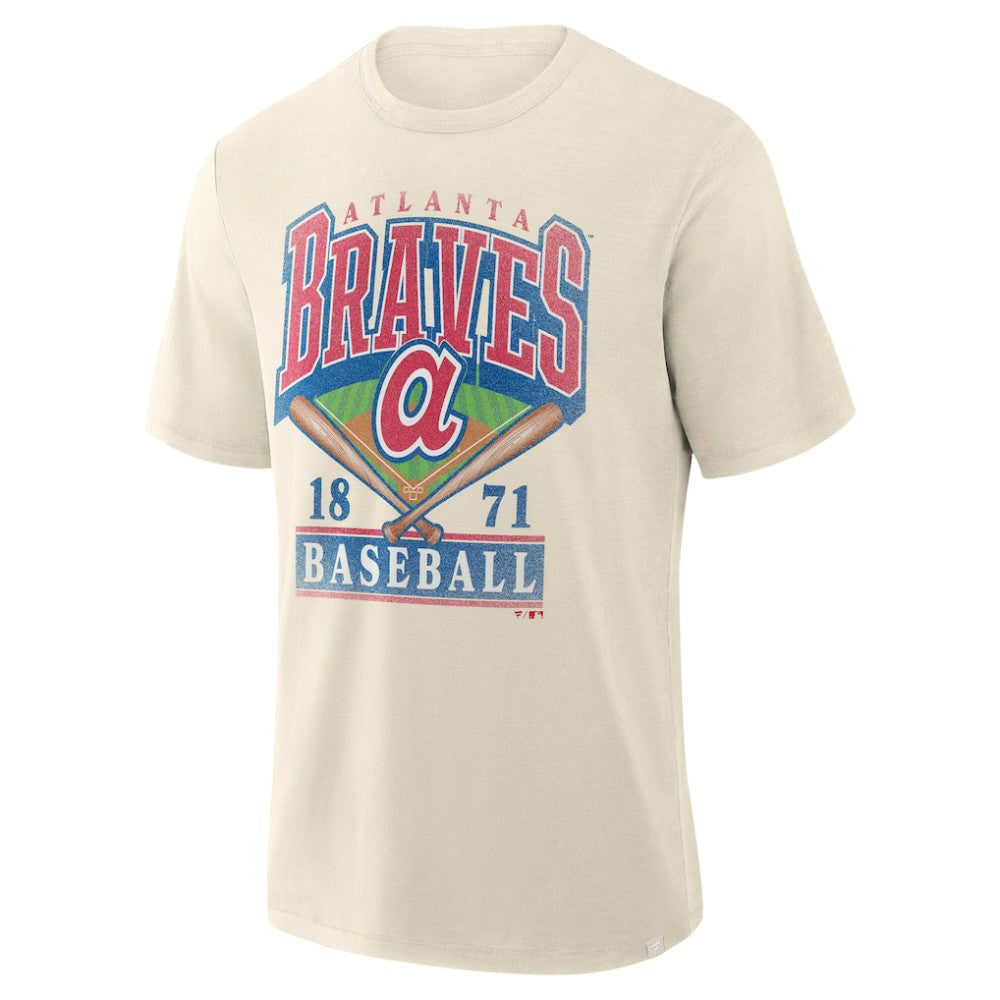 Atlanta Braves Profile Big & Tall Screen Print T-Shirt Cream