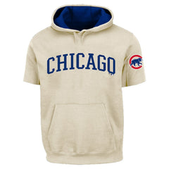 Chicago Cubs Profile Big & Tall Contrast Short Sleeve Hoodie Cream