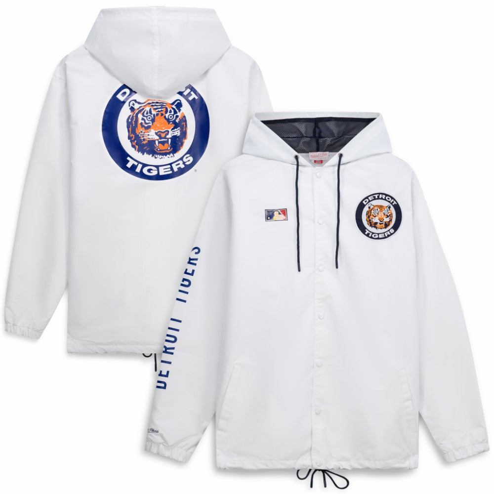 Detroit Tigers Big & Tall Full-Snap Hooded Jacket White