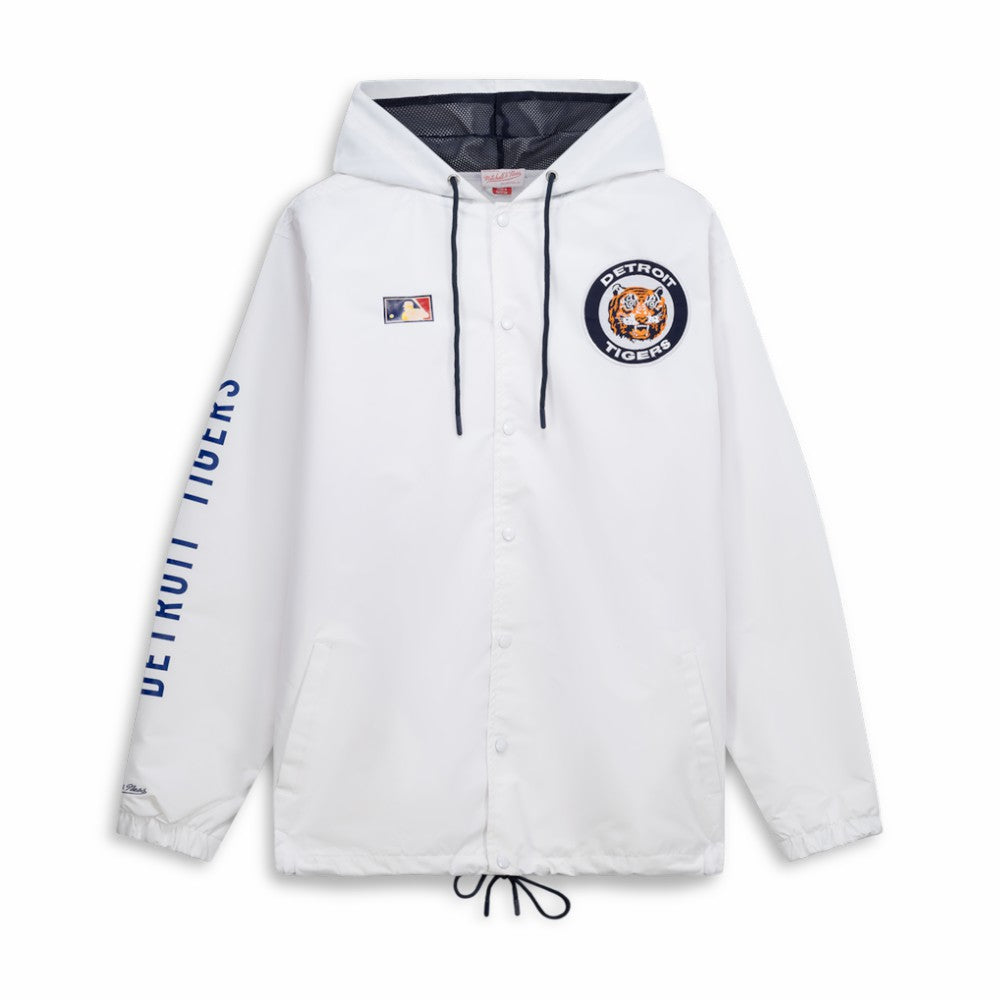 Detroit Tigers Big & Tall Full-Snap Hooded Jacket White