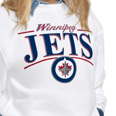 Winnipeg Jets Starter Women's Arch Stripe Fleece Sweatshirt - White Sweatshirts