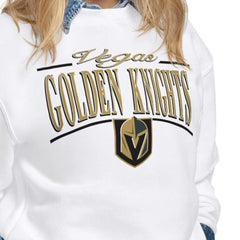 Vegas Golden Knights Starter Women's Arch Stripe Fleece Sweatshirt - White Sweatshirts