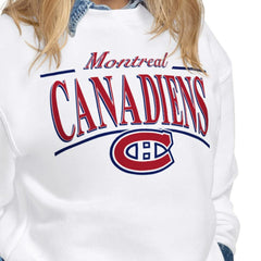 Montreal Canadiens Starter Women's Arch Stripe Fleece Sweatshirt - White Sweatshirts
