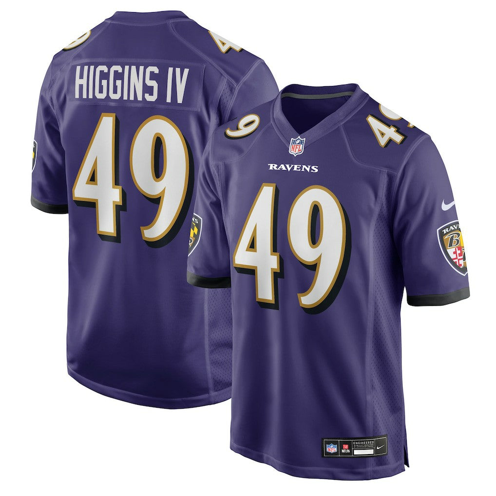Jay Higgins IV Baltimore Ravens Team Game Jersey - Purple outlet
