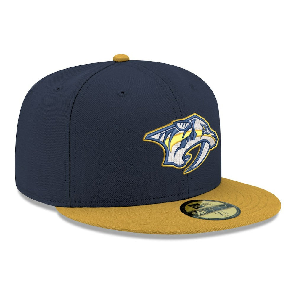 Nashville Predators New Era Core Logo Two-Tone 59FIFTY Fitted Hat - Navy Hats