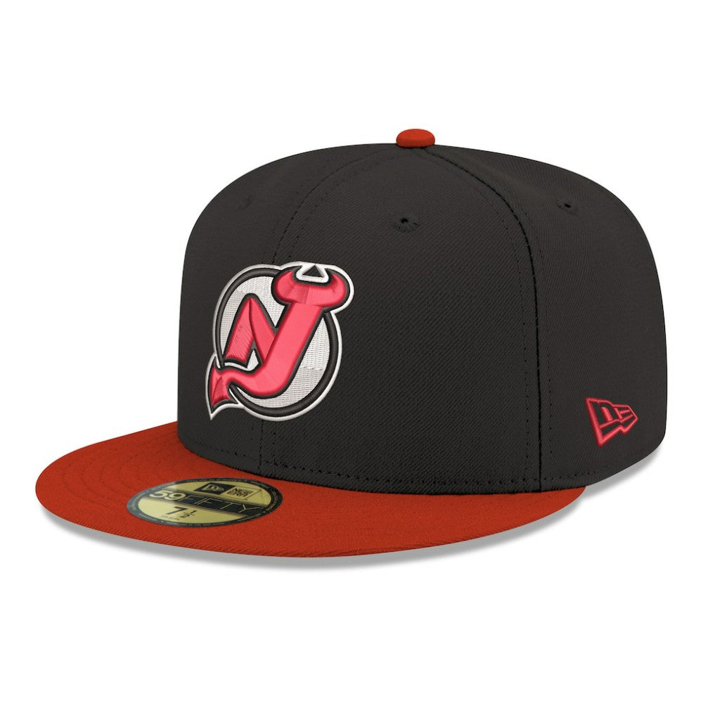 New Jersey Devils New Era Core Logo Two-Tone 59FIFTY Fitted Hat - Black Jerseys