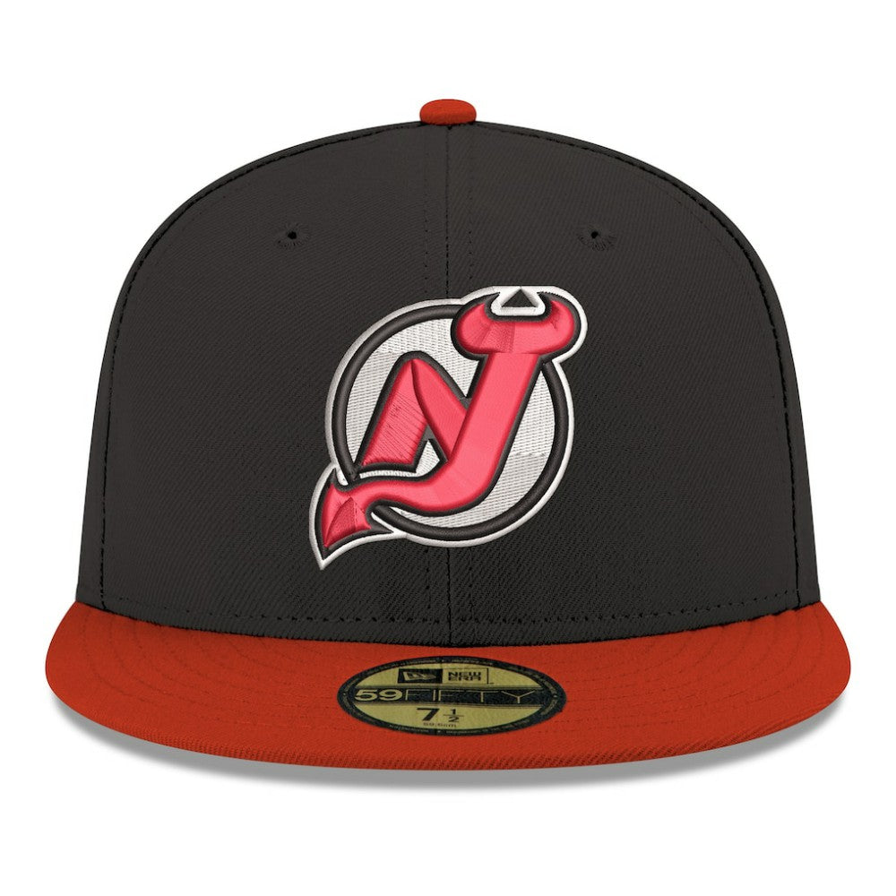 New Jersey Devils New Era Core Logo Two-Tone 59FIFTY Fitted Hat - Black Jerseys