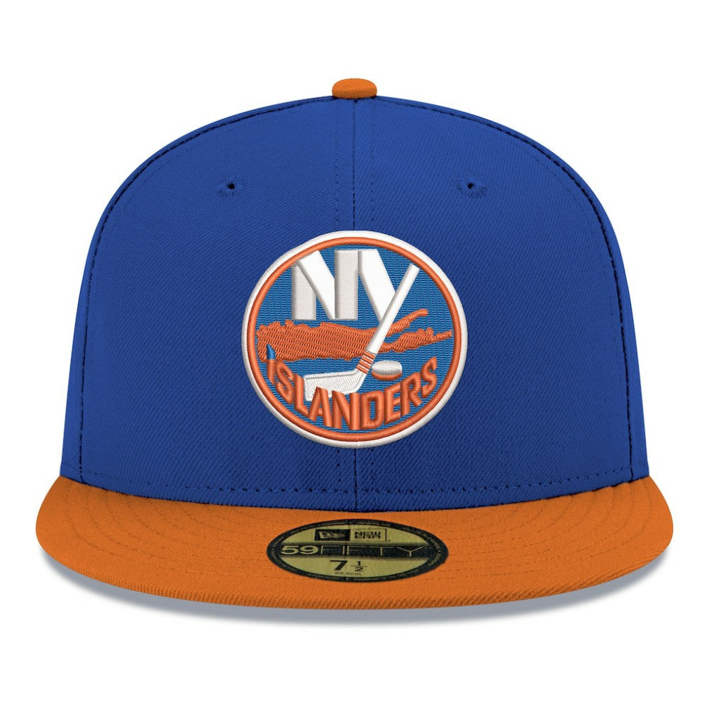 New York Islanders New Era Core Logo Two-Tone 59FIFTY Fitted Hat - Blue Hats