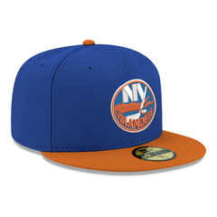 New York Islanders New Era Core Logo Two-Tone 59FIFTY Fitted Hat - Blue Hats