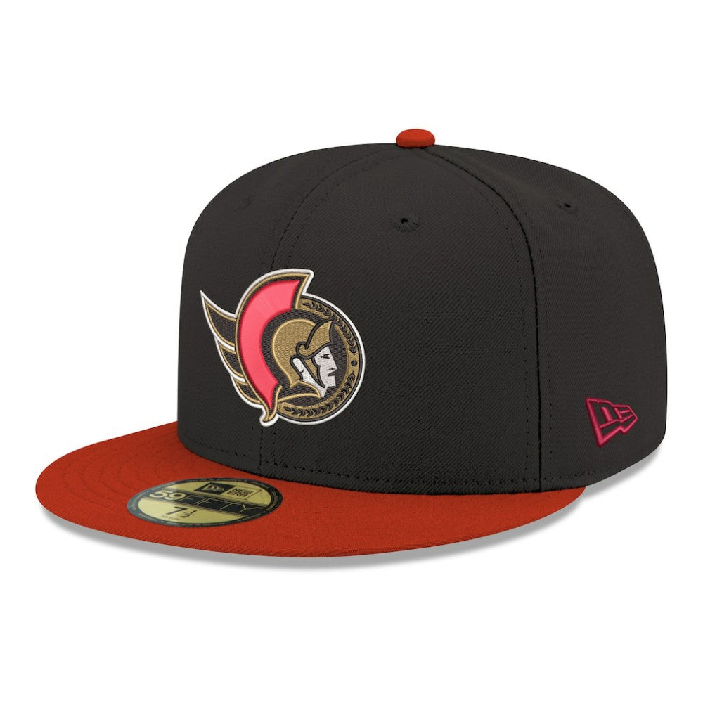 Ottawa Senators New Era Core Logo Two-Tone 59FIFTY Fitted Hat - Black Hats