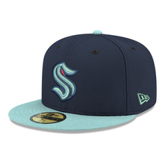 Seattle Kraken New Era Core Logo Two-Tone 59FIFTY Fitted Hat - Navy Hats
