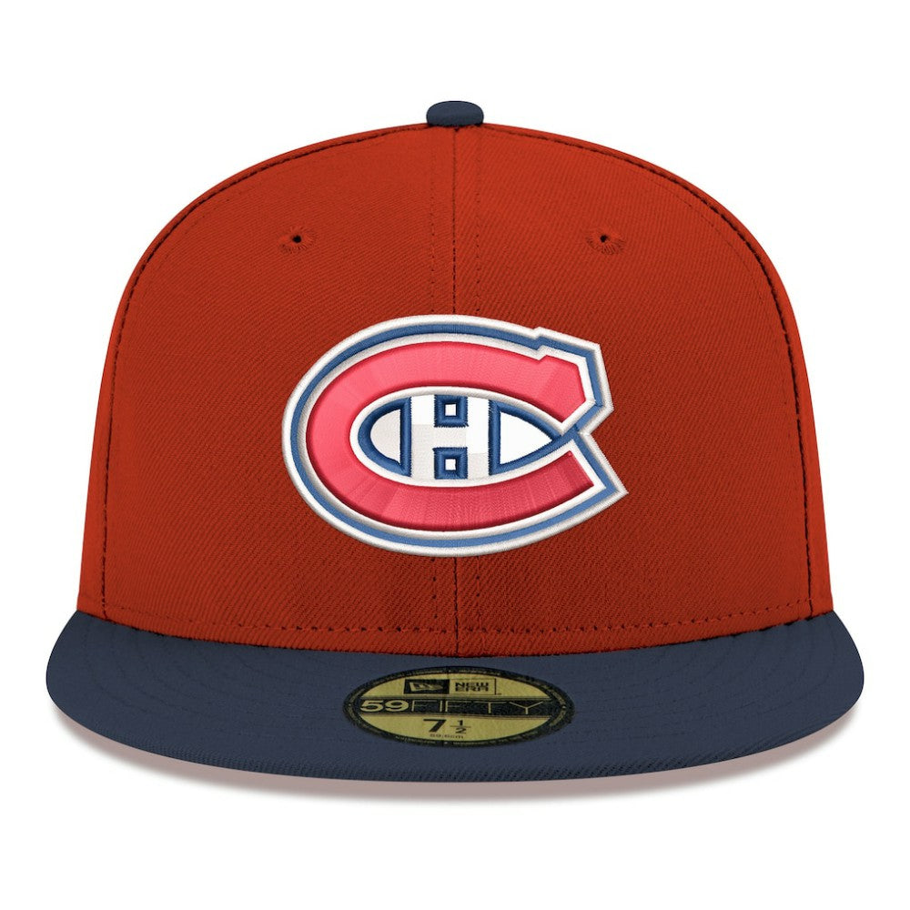 Montreal Canadiens New Era Core Logo Two-Tone 59FIFTY Fitted Hat - Red Hats