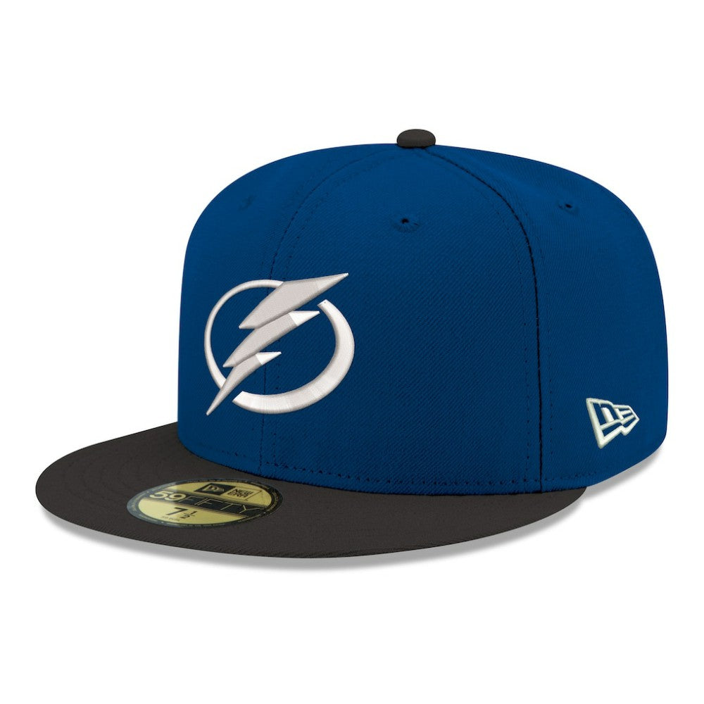 Tampa Bay Lightning New Era Core Logo Two-Tone 59FIFTY Fitted Hat - Blue Hats