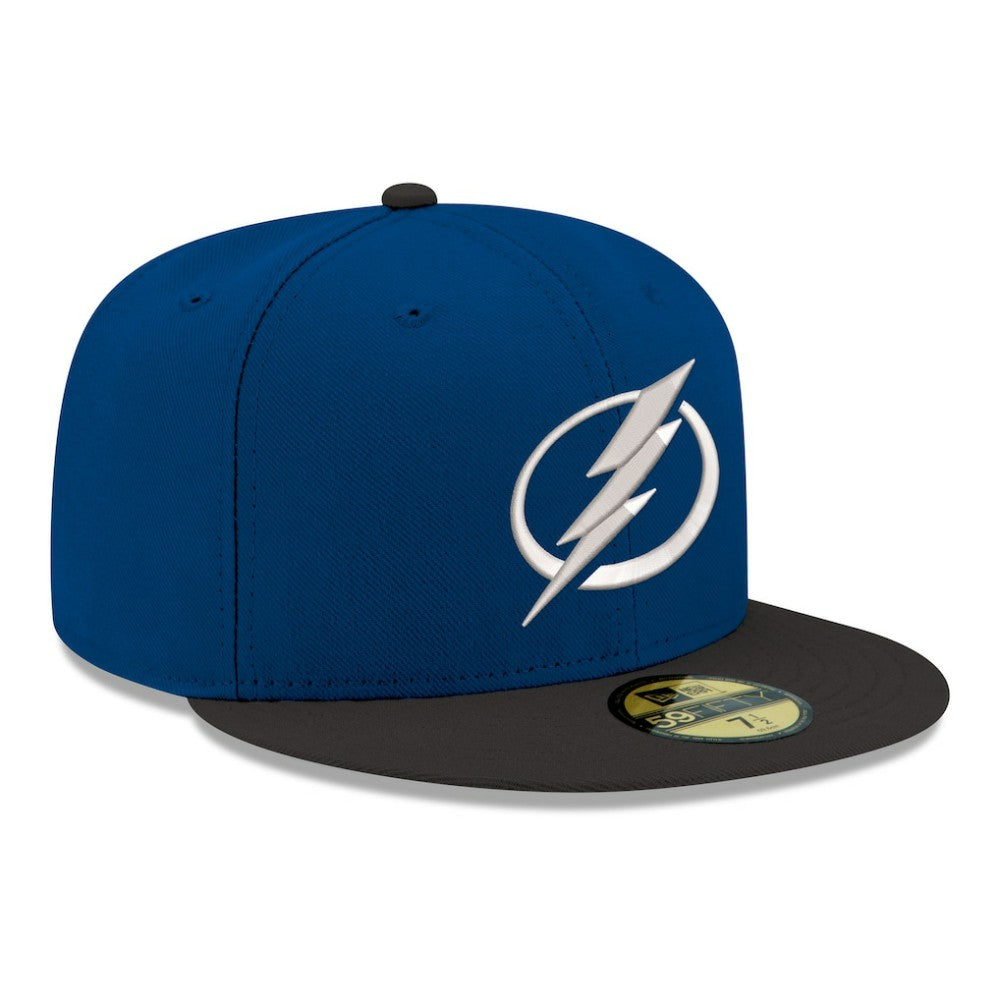 Tampa Bay Lightning New Era Core Logo Two-Tone 59FIFTY Fitted Hat - Blue Hats