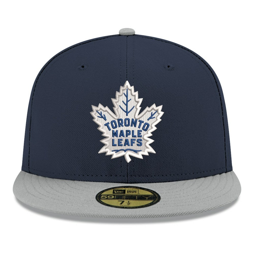 Toronto Maple Leafs New Era Core Logo Two-Tone 59FIFTY Fitted Hat - Navy Hats